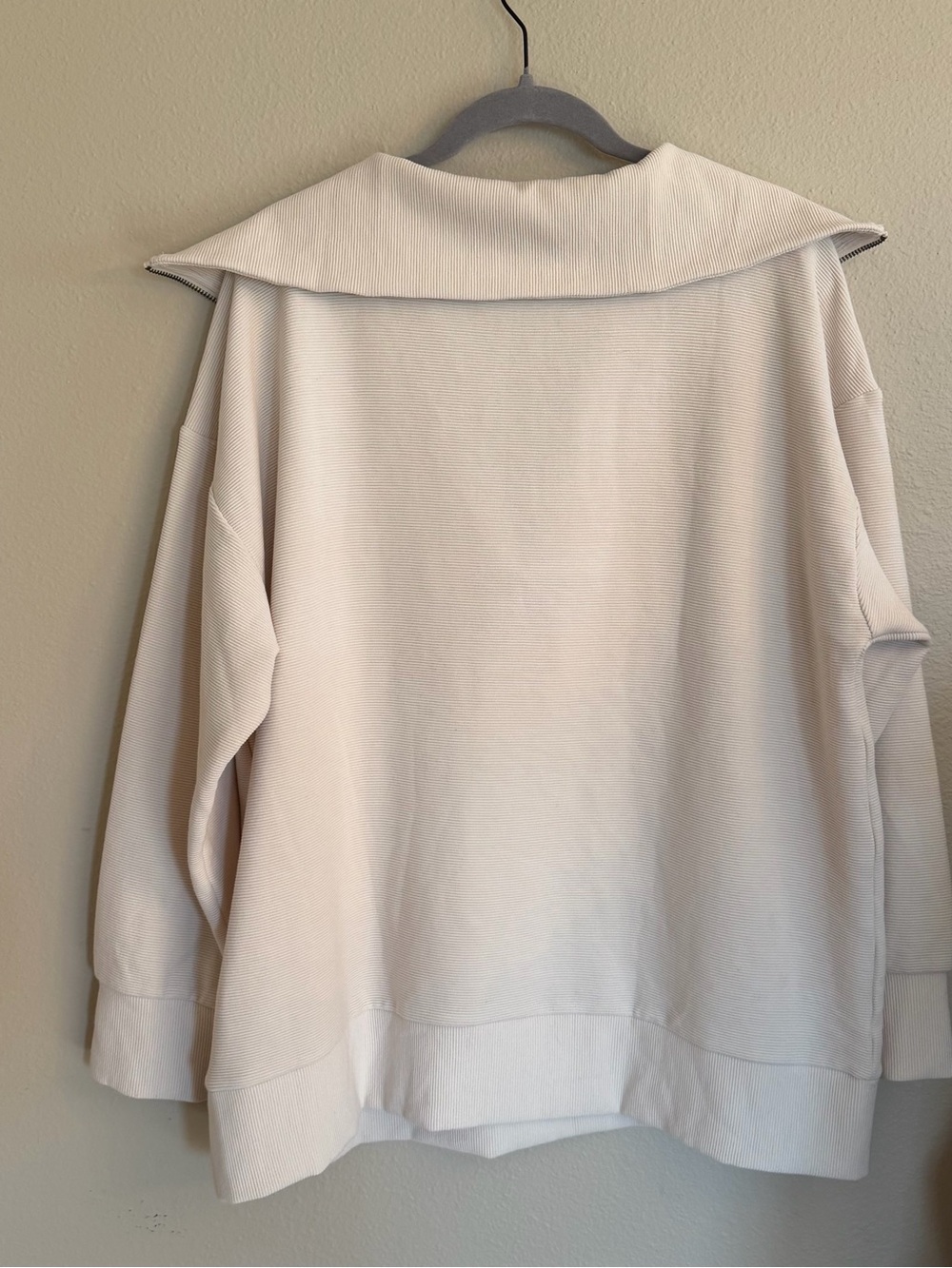 Maurices Women's Zip Collar Pullover in Light Beige - Picture 4 of 6